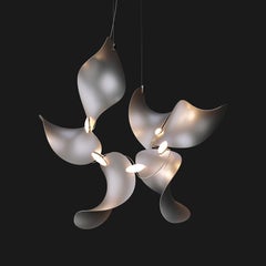 Dune 6 Cluster Chandelier in Silver Anodized Aluminum by MOSS Objects