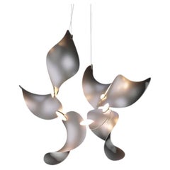 Dune 6 Cluster Chandelier in Silver Anodized Aluminum by MOSS Objects