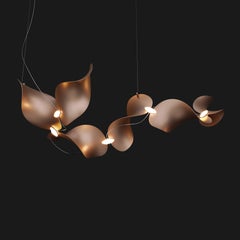 'Dune 6 Curve Line' Pendant Lamp in Copper Tone Aluminum for Moss Objects