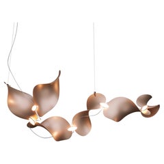 'Dune 6 Curve Line' Pendant Lamp in Copper Tone Aluminum for Moss Objects
