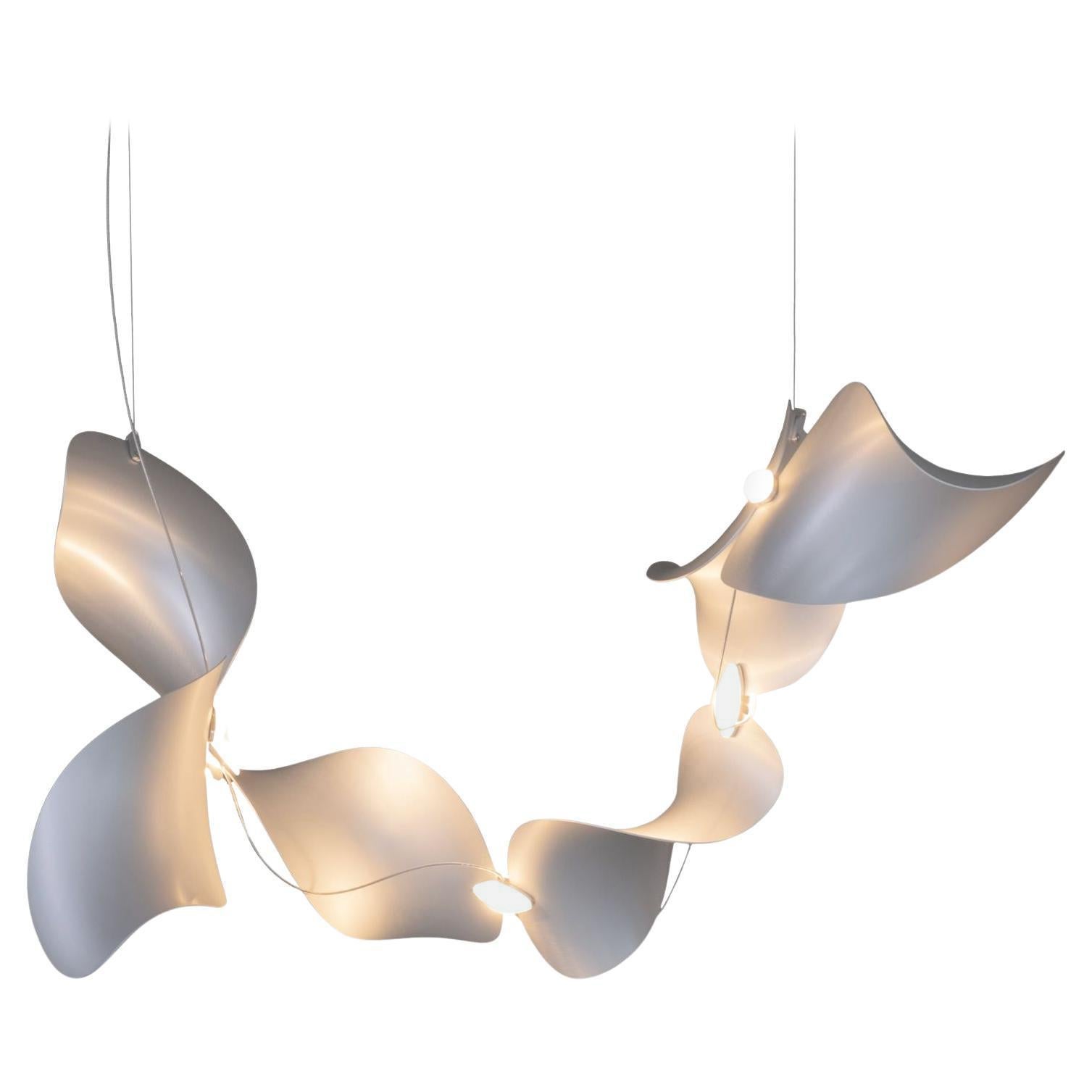 Lampada a sospensione 'Dune 6 Curve Line' in alluminio anodizzato per Moss Objects