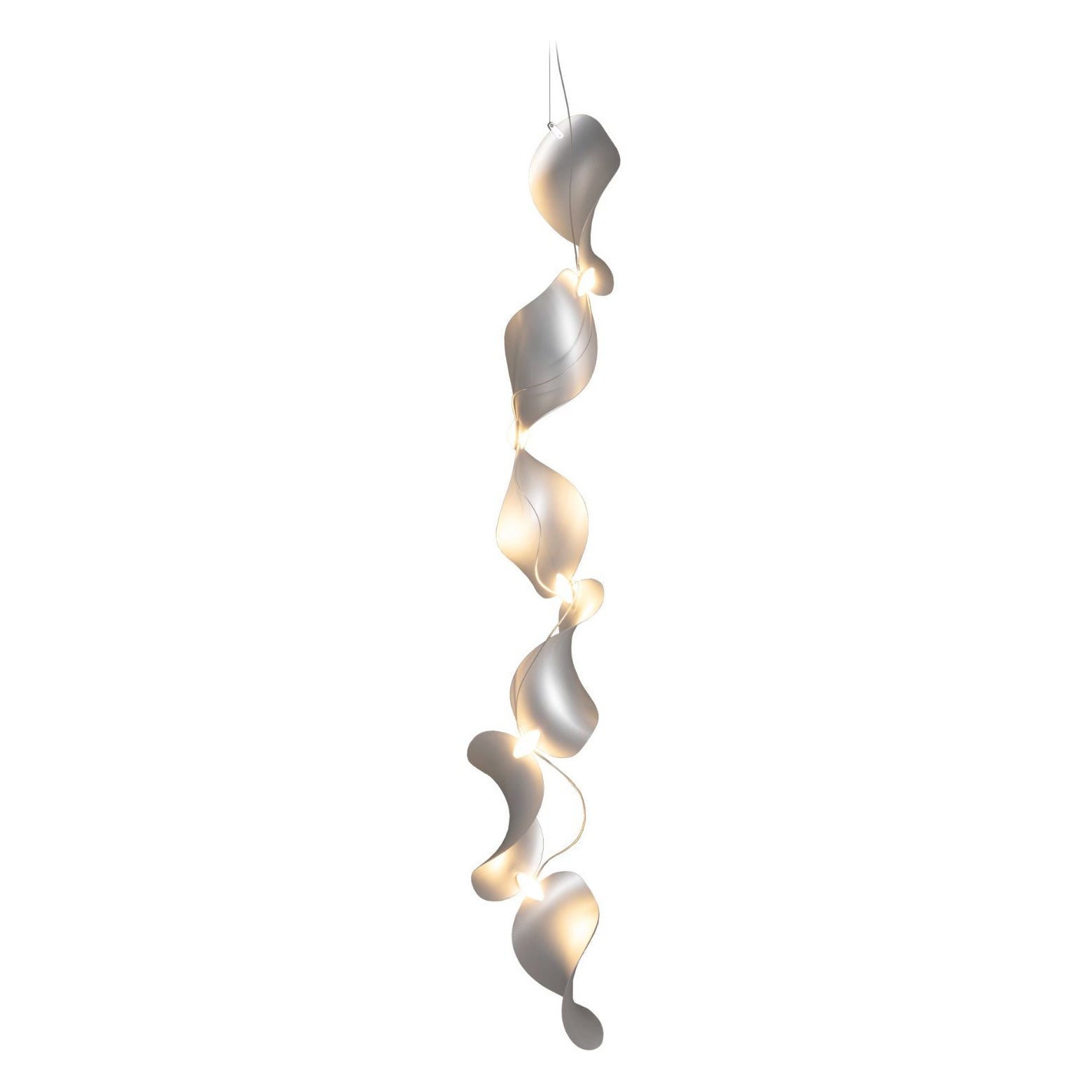 Lampada a sospensione 'Dune 6 Vertical Line' in alluminio anodizzato per Moss Objects