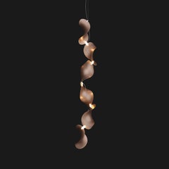'Dune 6 Vertical Line' Pendant Lamp in Copper Tone Aluminum for Moss Objects
