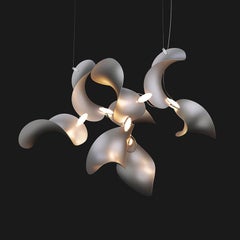 Dune 8 Cluster Chandelier in Silver Anodized Aluminum by MOSS Objects