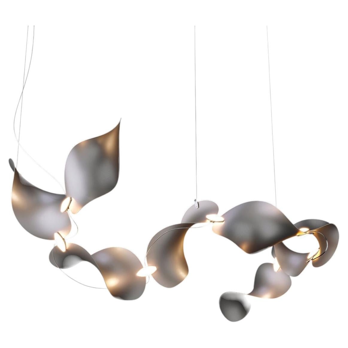 Lustre Dune 8 Curve en aluminium avec finition A Silver Objects for Objects en vente