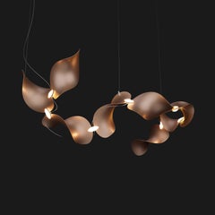 'Dune 8 Curve Line' Pendant Lamp in Copper Tone Aluminum for Moss Objects