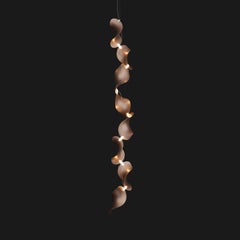 'Dune 8 Vertical Line' Pendant Lamp in Copper Tone Aluminum for Moss Objects