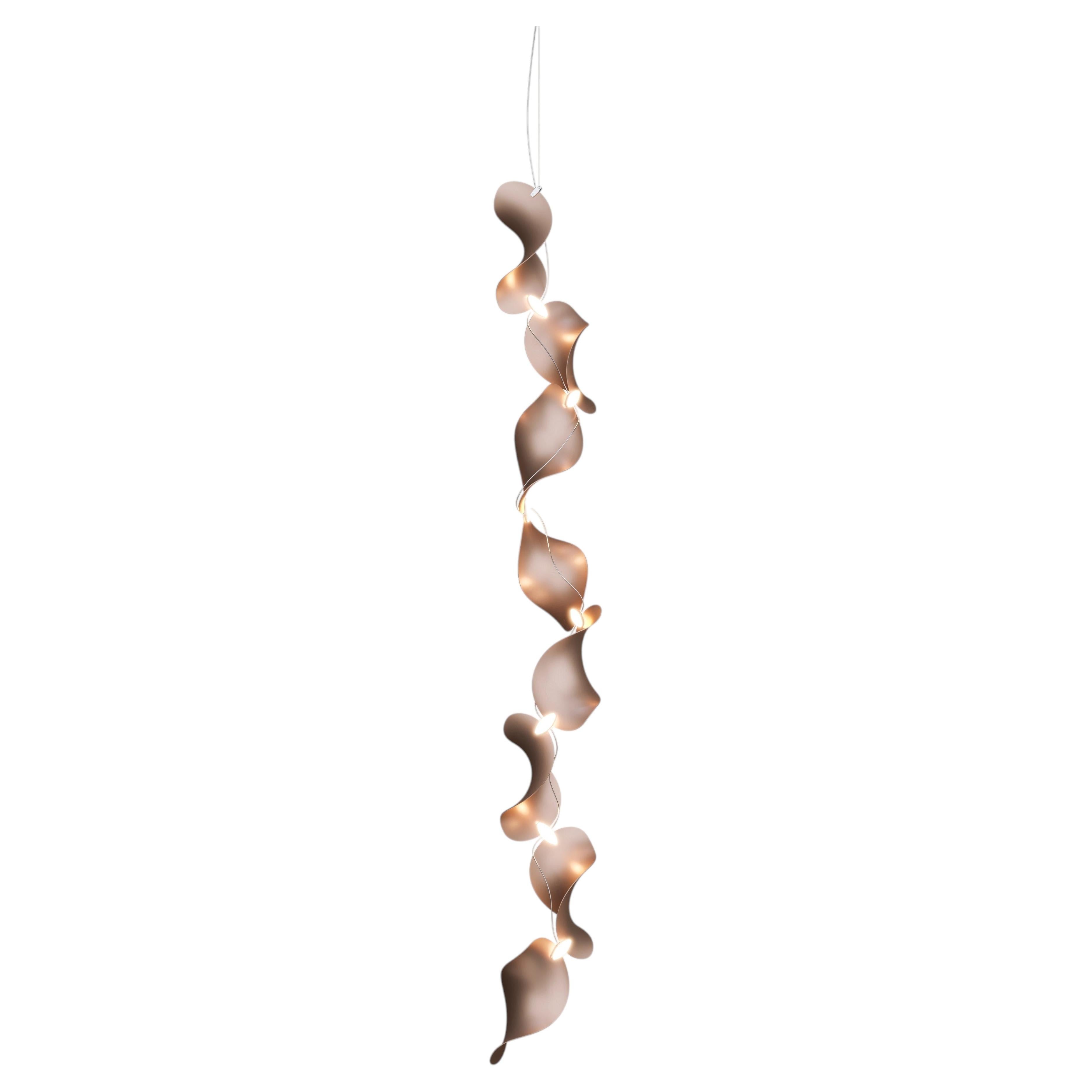'Dune 8 Vertical Line' Pendant Lamp in Copper Tone Aluminum for Moss Objects For Sale