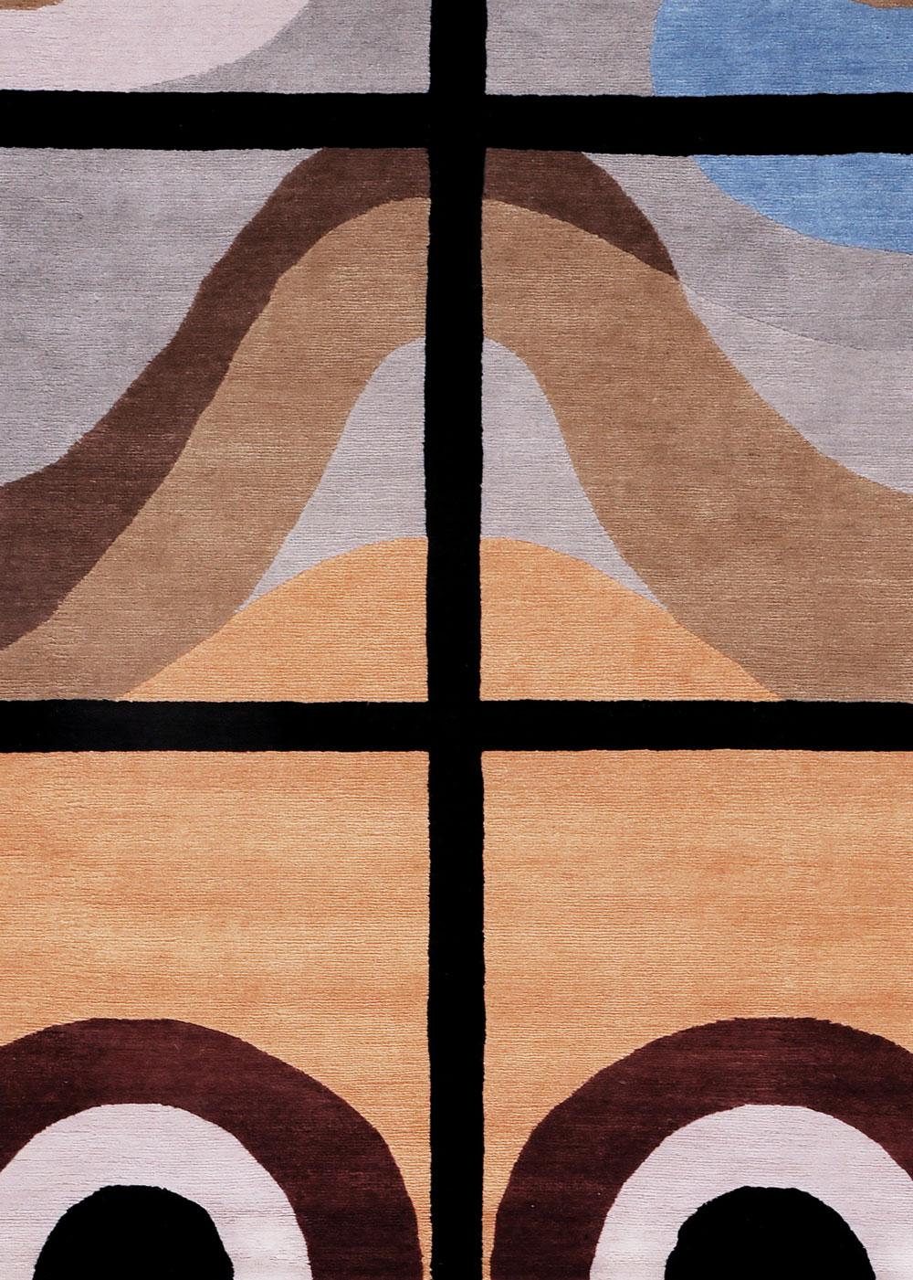 Dune - Alessandro Mendini Moderner Design-Teppich aus Wolle und Baumwolle, handgeknüpft im Zustand „Neu“ im Angebot in MILANO, ML