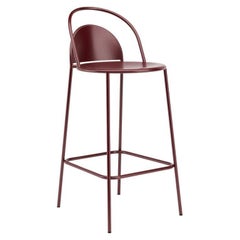 Dune Bar Stool Red, Powder Coated Steel Frame