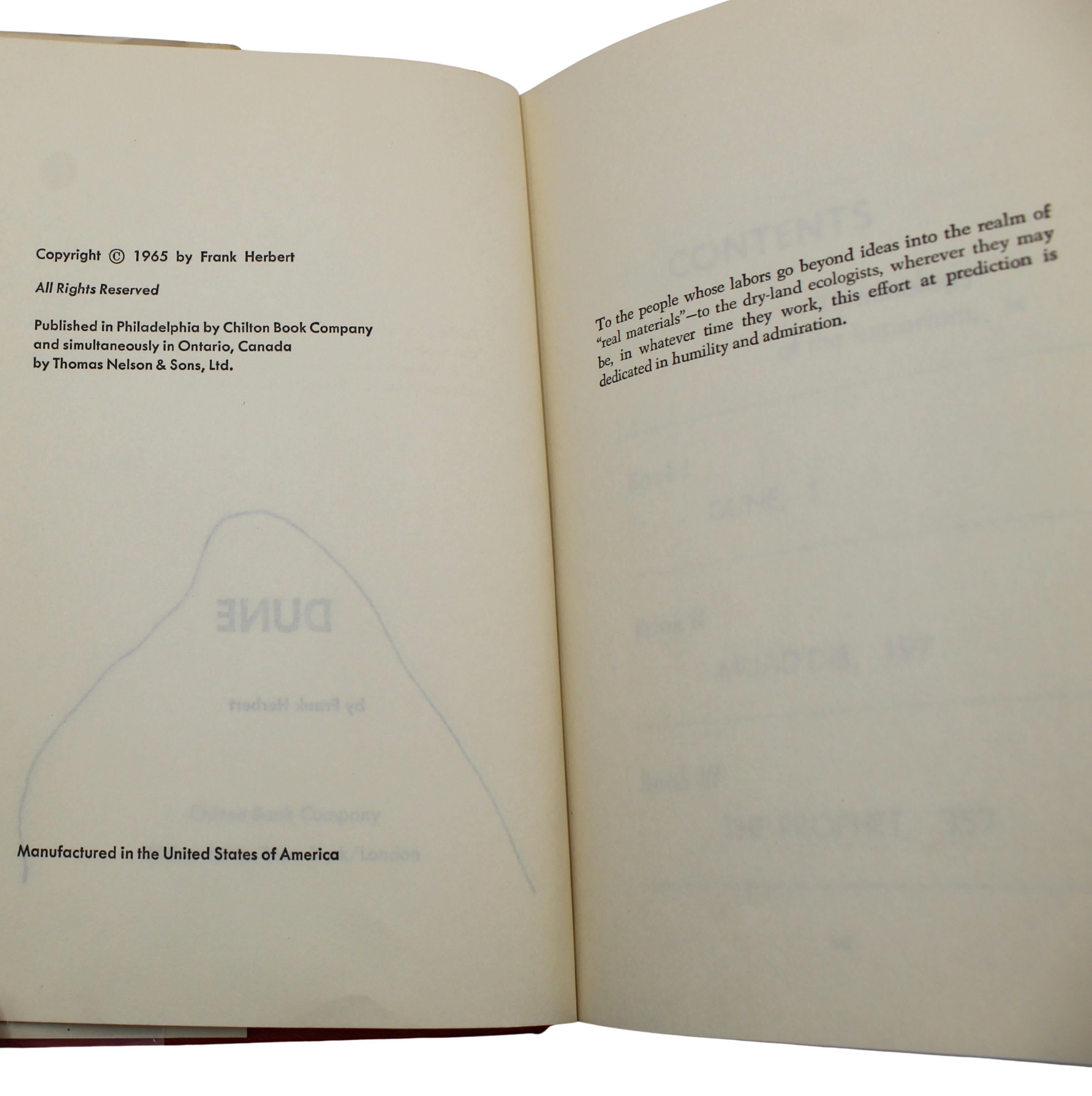 Dune par Frank Herbert, édition du club de lecture, sous jaquette originale, 1965 Bon état - En vente à Colorado Springs, CO