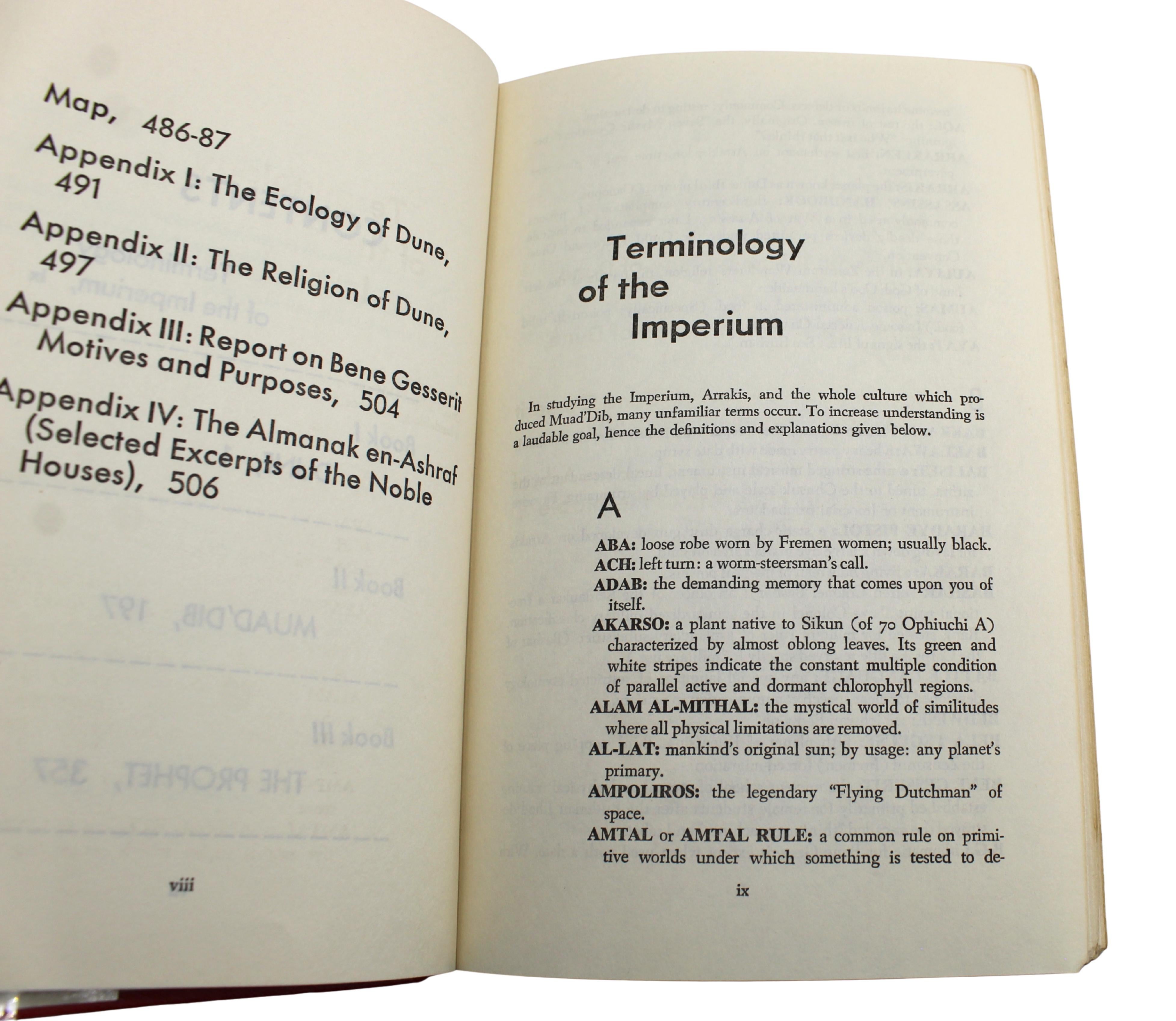 Papier Dune par Frank Herbert, édition du club de lecture, sous jaquette originale, 1965 en vente