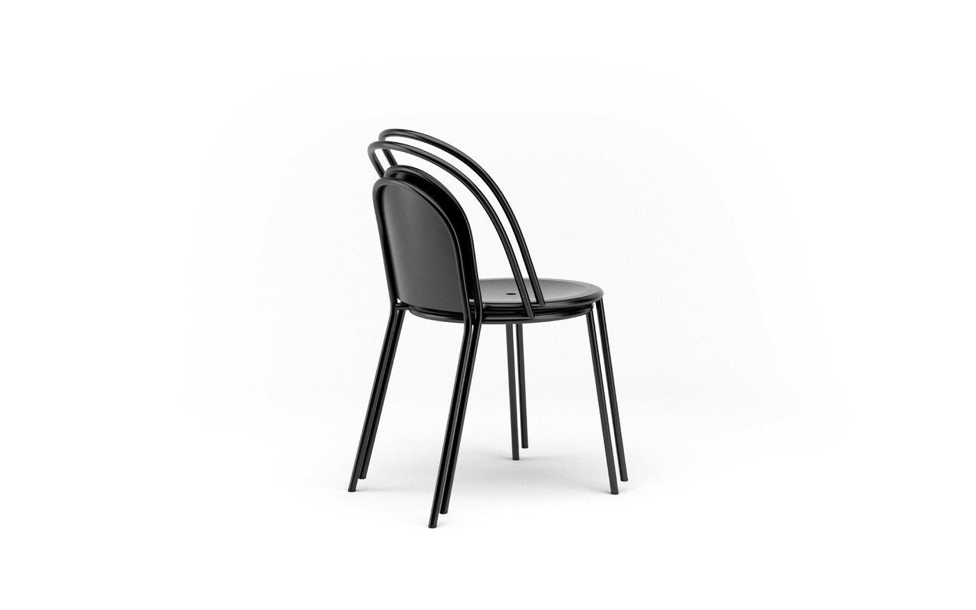 Stuhl aus Dünenholz, Rahmen aus pulverbeschichtetem Stahl (Britisch) im Angebot