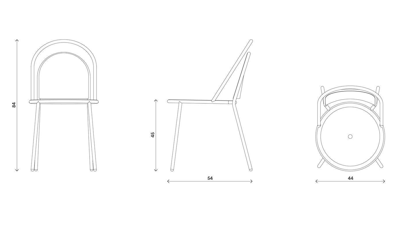 Stuhl aus Dünenholz, Rahmen aus pulverbeschichtetem Stahl (21. Jahrhundert und zeitgenössisch) im Angebot