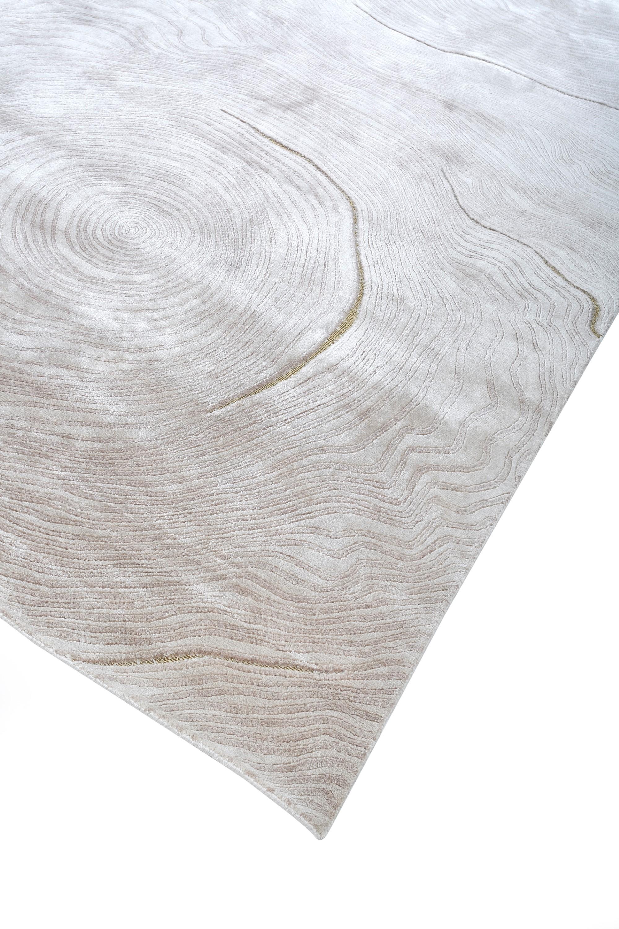 Indian Dune Drift Marble & White Sand 300x420 cm Hand Knotted Rug For Sale
