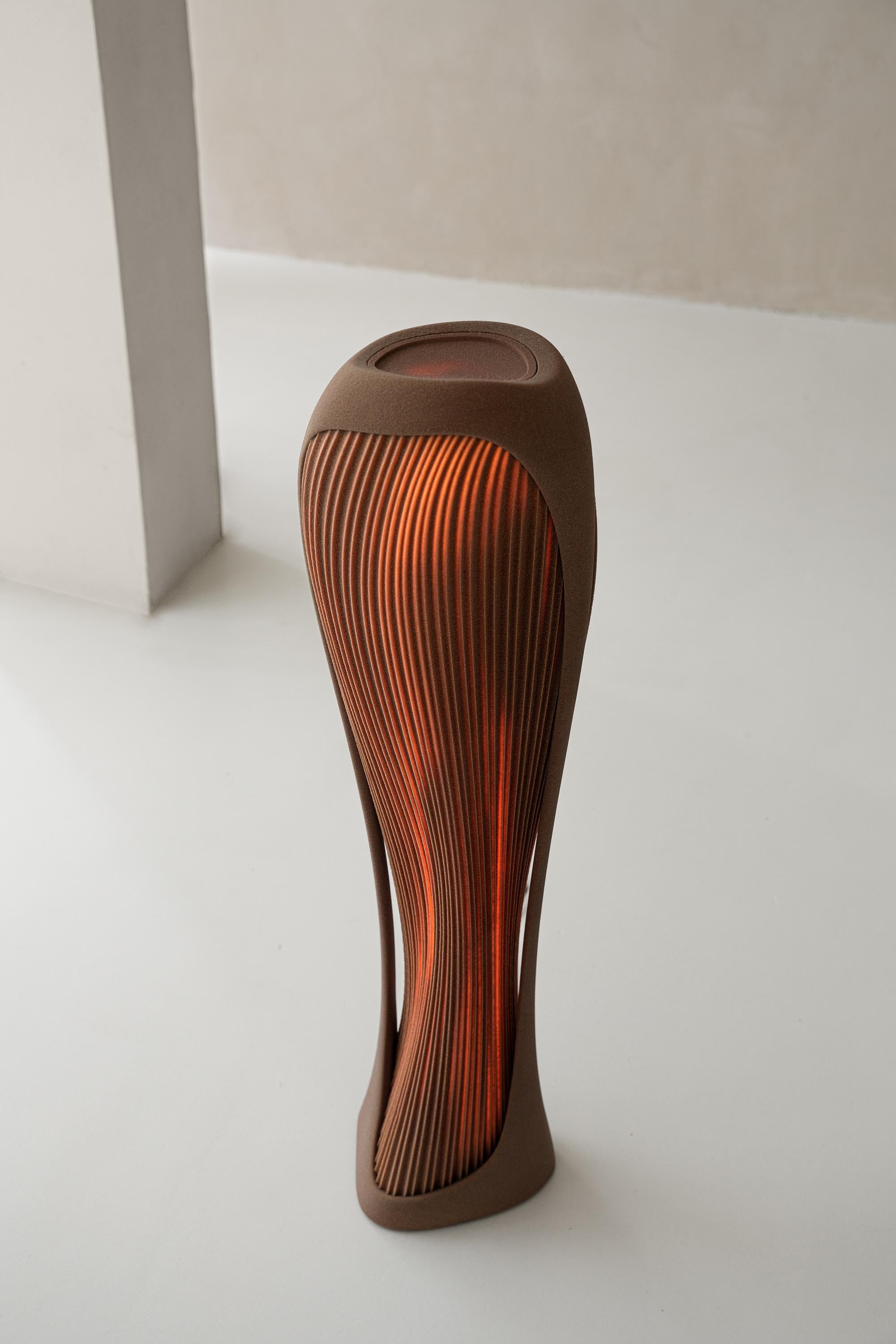 Organic Modern Dune Floor Lamp, 3D-Printed Sand, Sculptural Organic, Unique Ambient Lighting For Sale