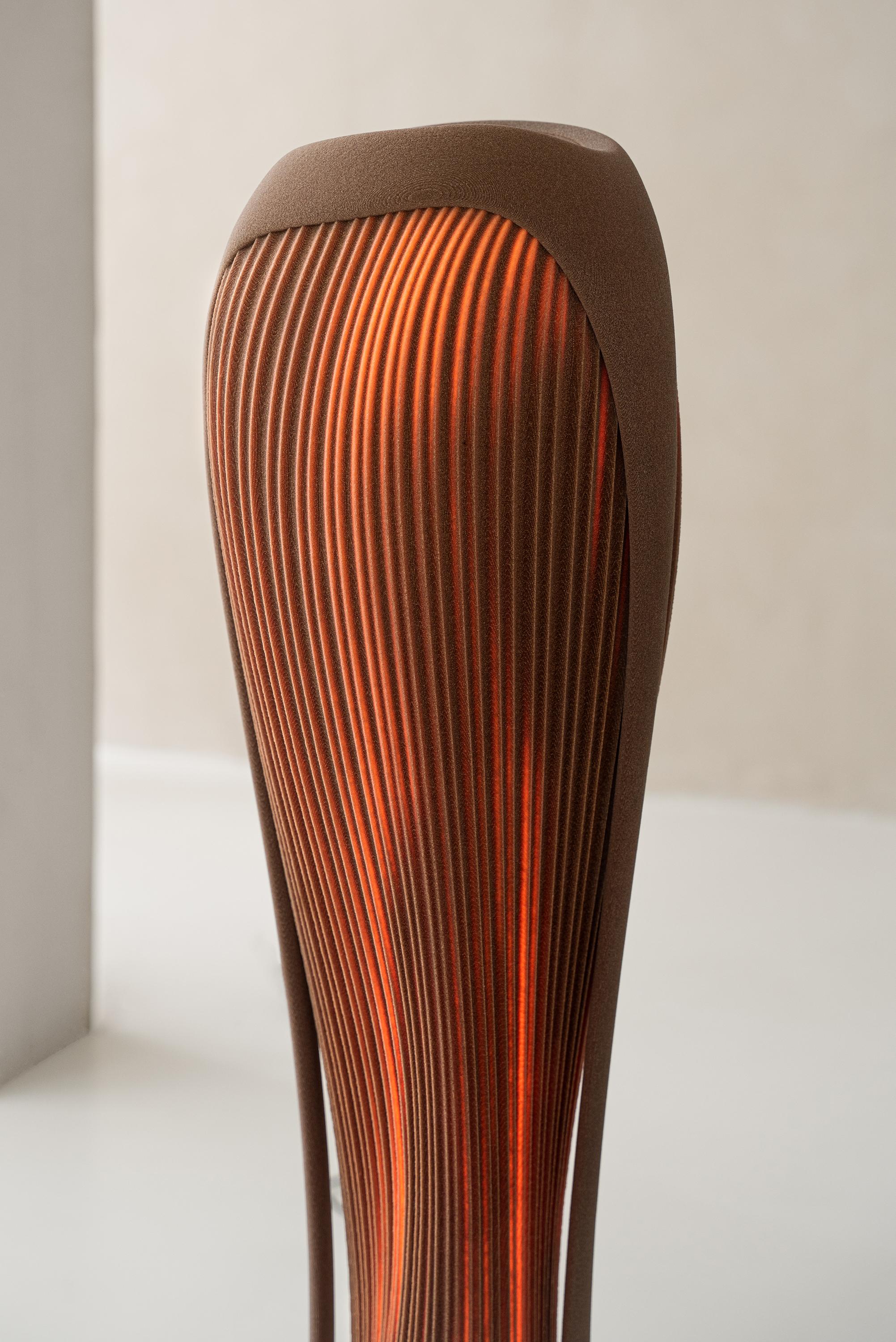 Dutch Dune Floor Lamp, 3D-Printed Sand, Sculptural Organic, Unique Ambient Lighting For Sale