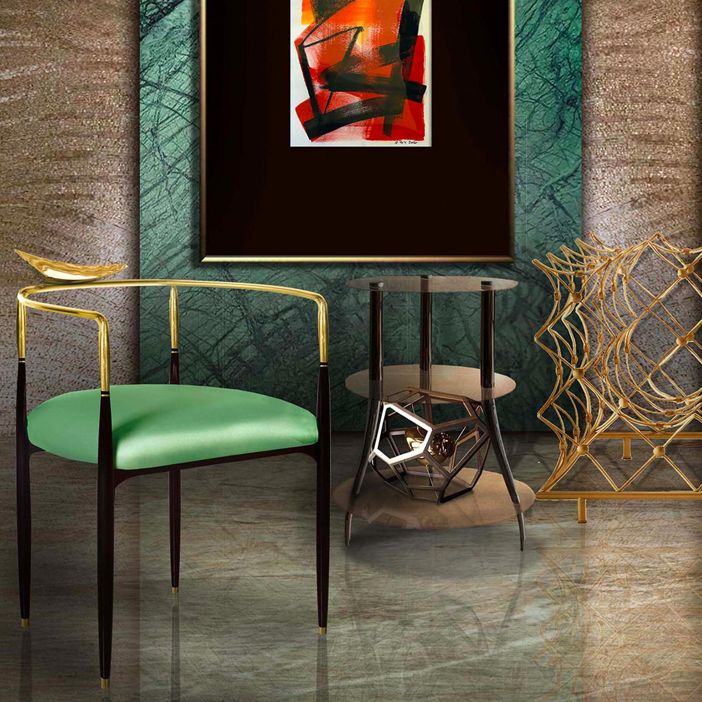 Part of the Dune collection of chairs designed by Livio Ballabio, this stunning object of functional decor boasts character and elegance and will make a statement around a modern dining table in an eclectic living room. Its structure in wenge