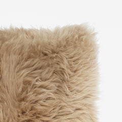 Cuscino Shearling Sheepskin Beige di Muchi Decor, Made in Italy