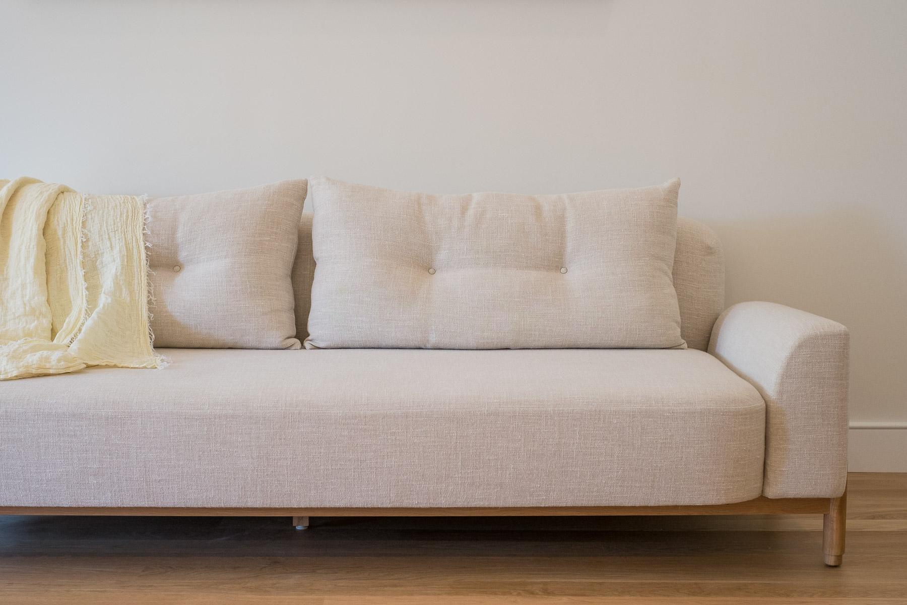 Modern Dune Sofa in White Oak For Sale