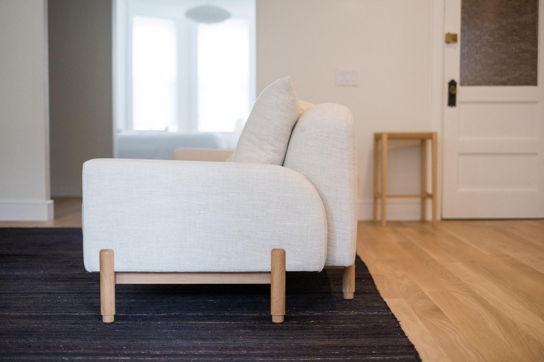 American Dune Sofa in White Oak For Sale