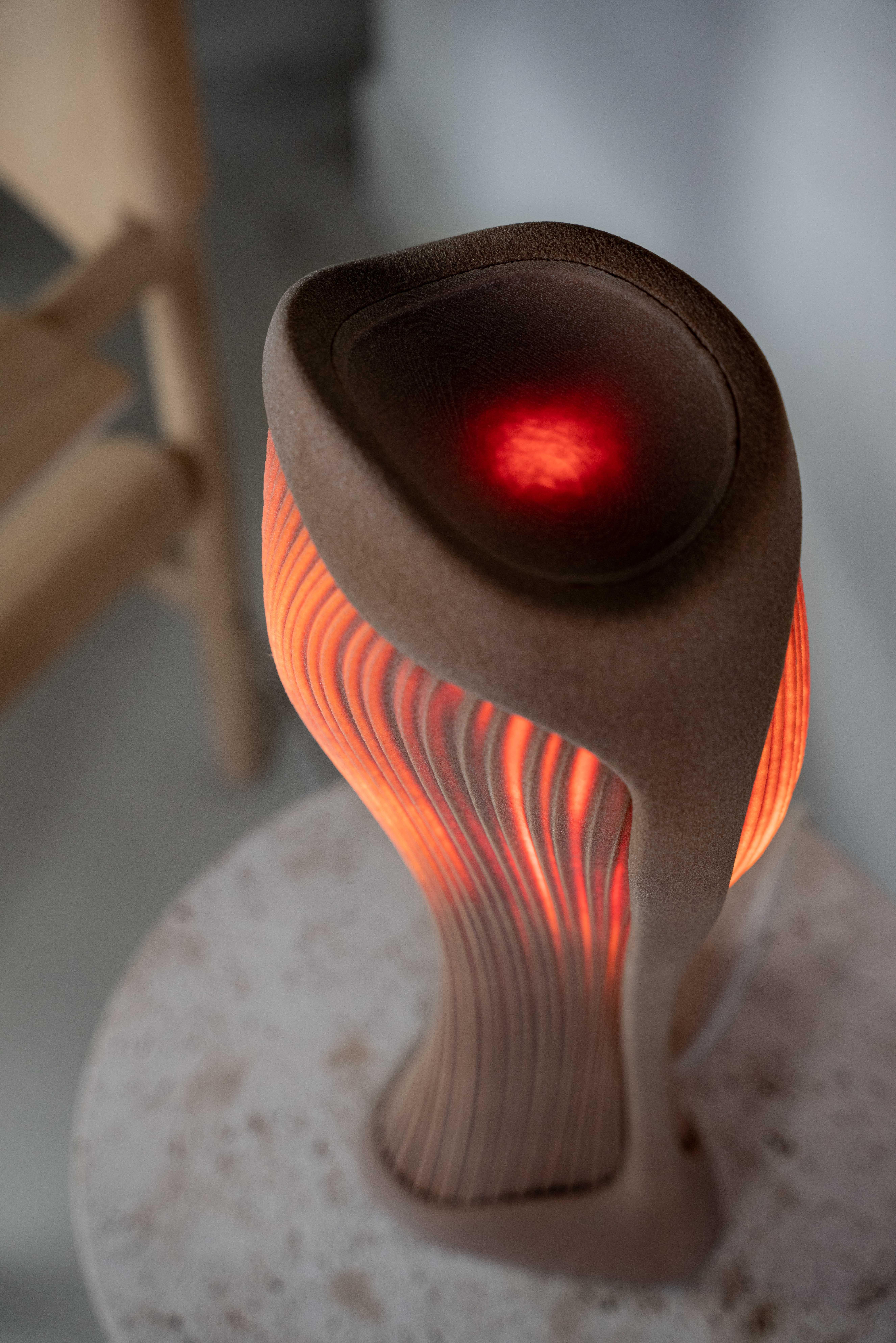 Dutch Dune Table Lamp, 3d-Printed Sand, Sculptural Organic, Unique Ambient Lighting For Sale