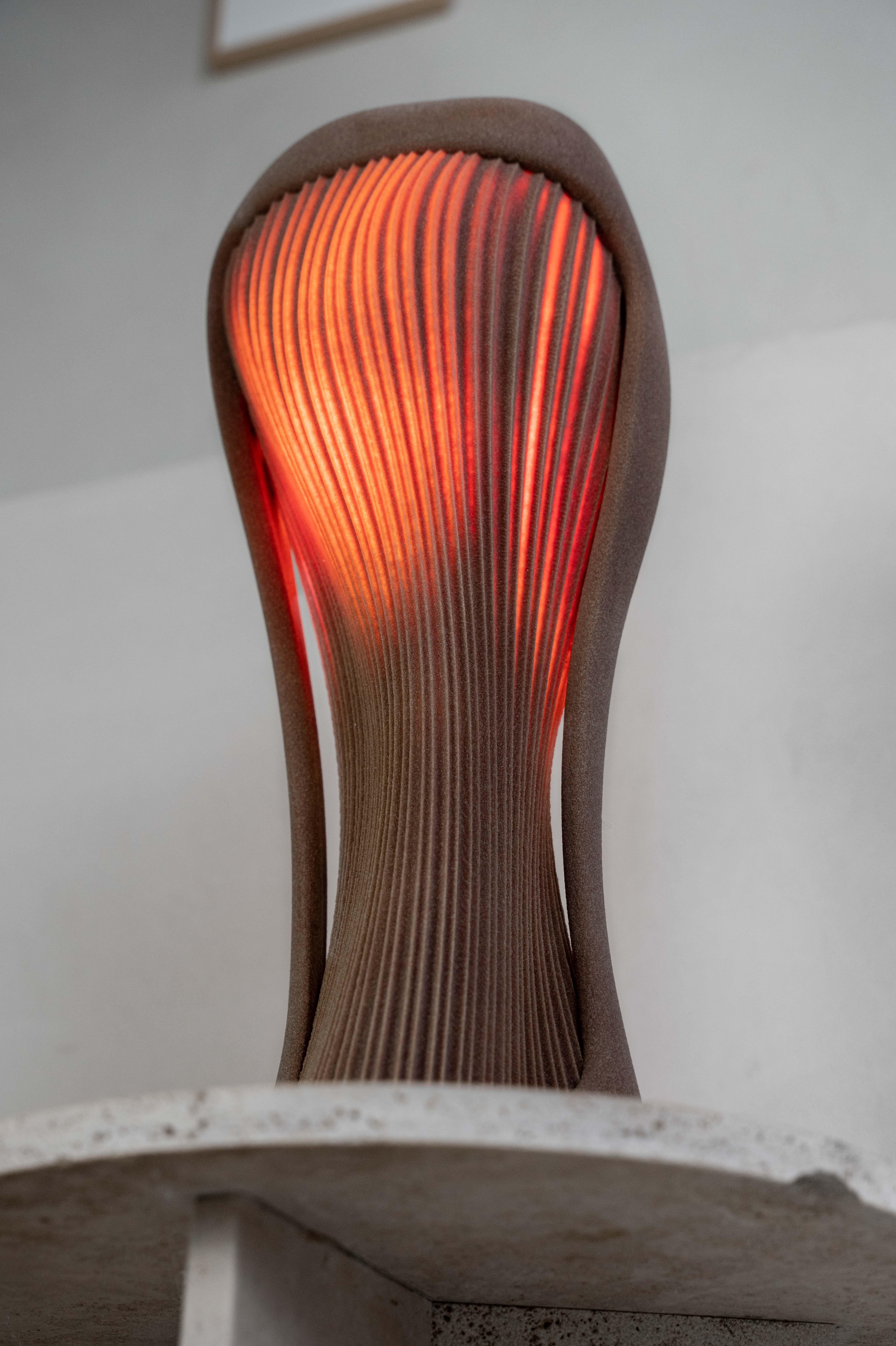 Machine-Made Dune Table Lamp, 3d-Printed Sand, Sculptural Organic, Unique Ambient Lighting For Sale