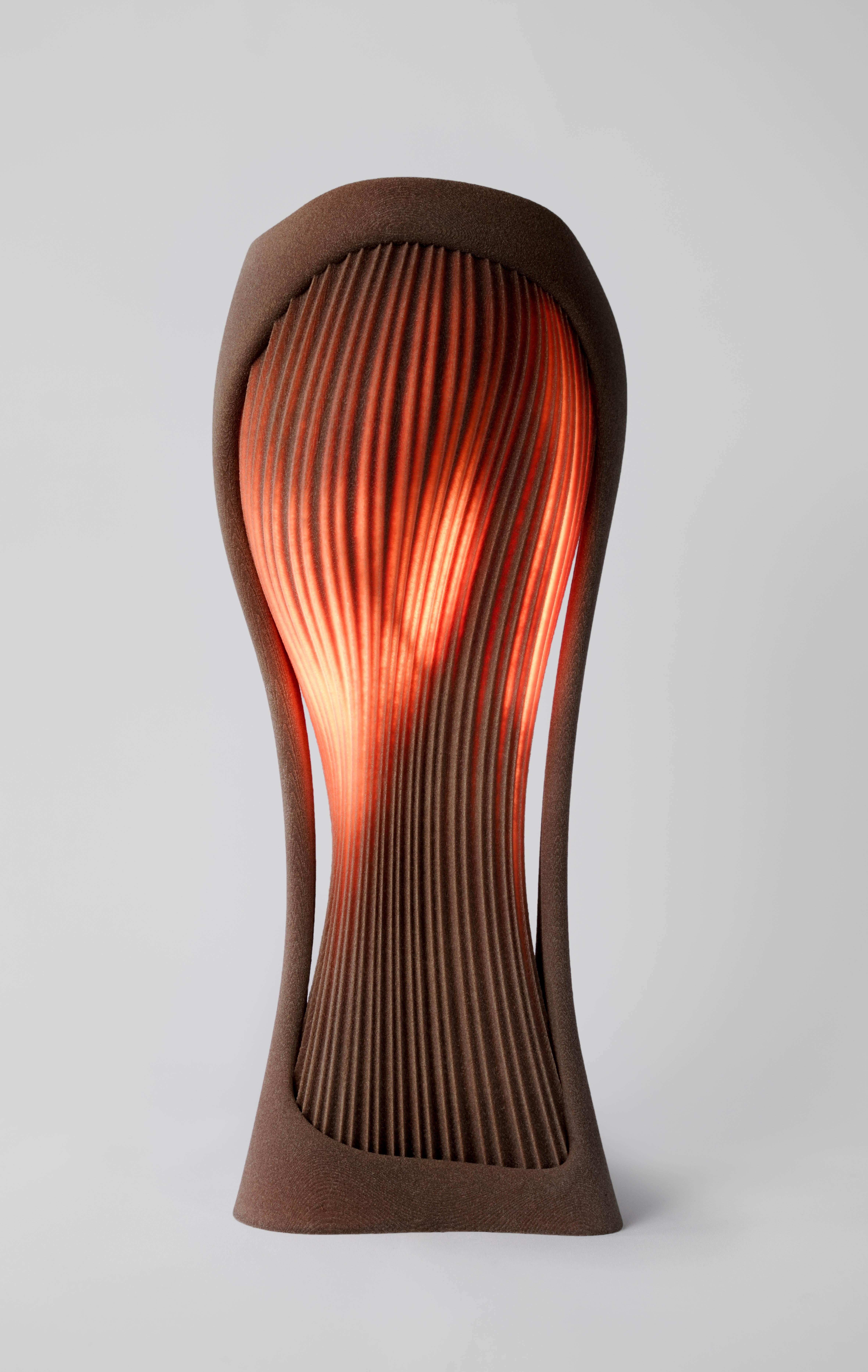 Dutch Dune Table Lamp, 3d-Printed Sand, Sculptural Organic, Unique Ambient Lighting For Sale
