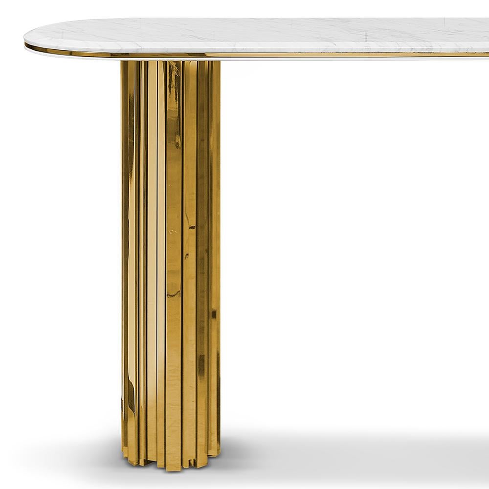 Dune White Marble Console Table In New Condition For Sale In Paris, FR