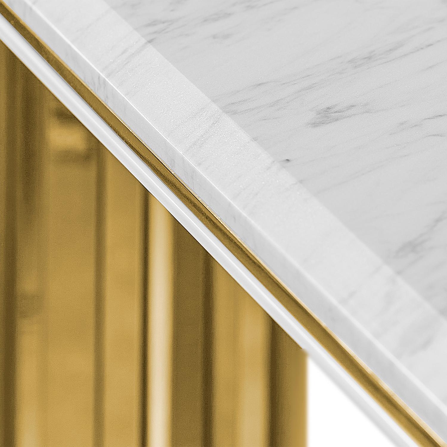 Dune White Marble Console Table For Sale 1