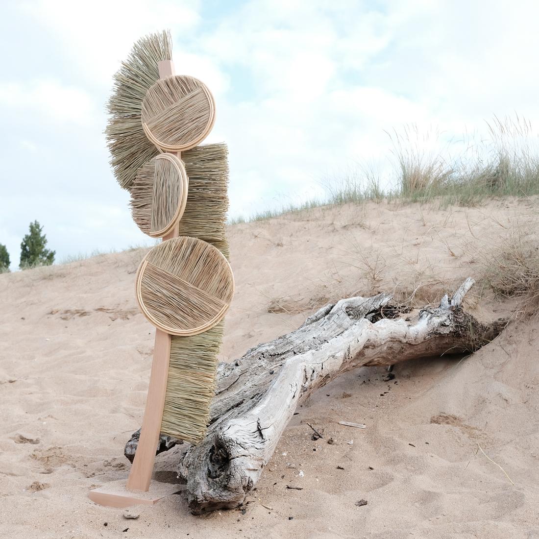 Organic Modern Dunes - Natural Modern Abstract Big Size Sculpture, golden color