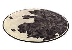 Dunes Luxury 3D Sculpted Hand-Tufted Wool Rug, Custom Round Contemporary Carpet