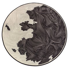 Dunes Luxury 3D Sculpted Hand-Tufted Wool Rug, Custom Round Contemporary Carpet