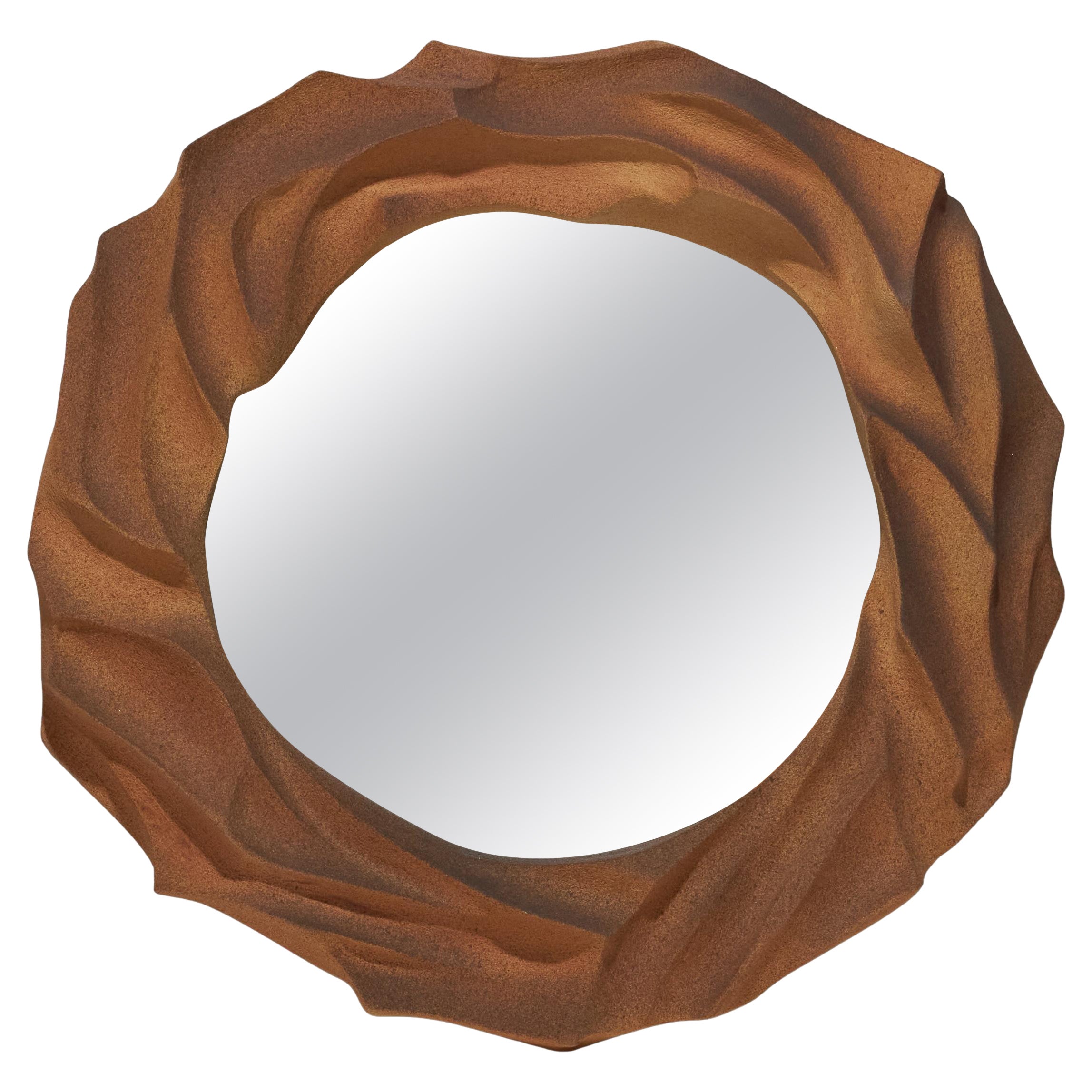 "Dunes" mirror in stoneware