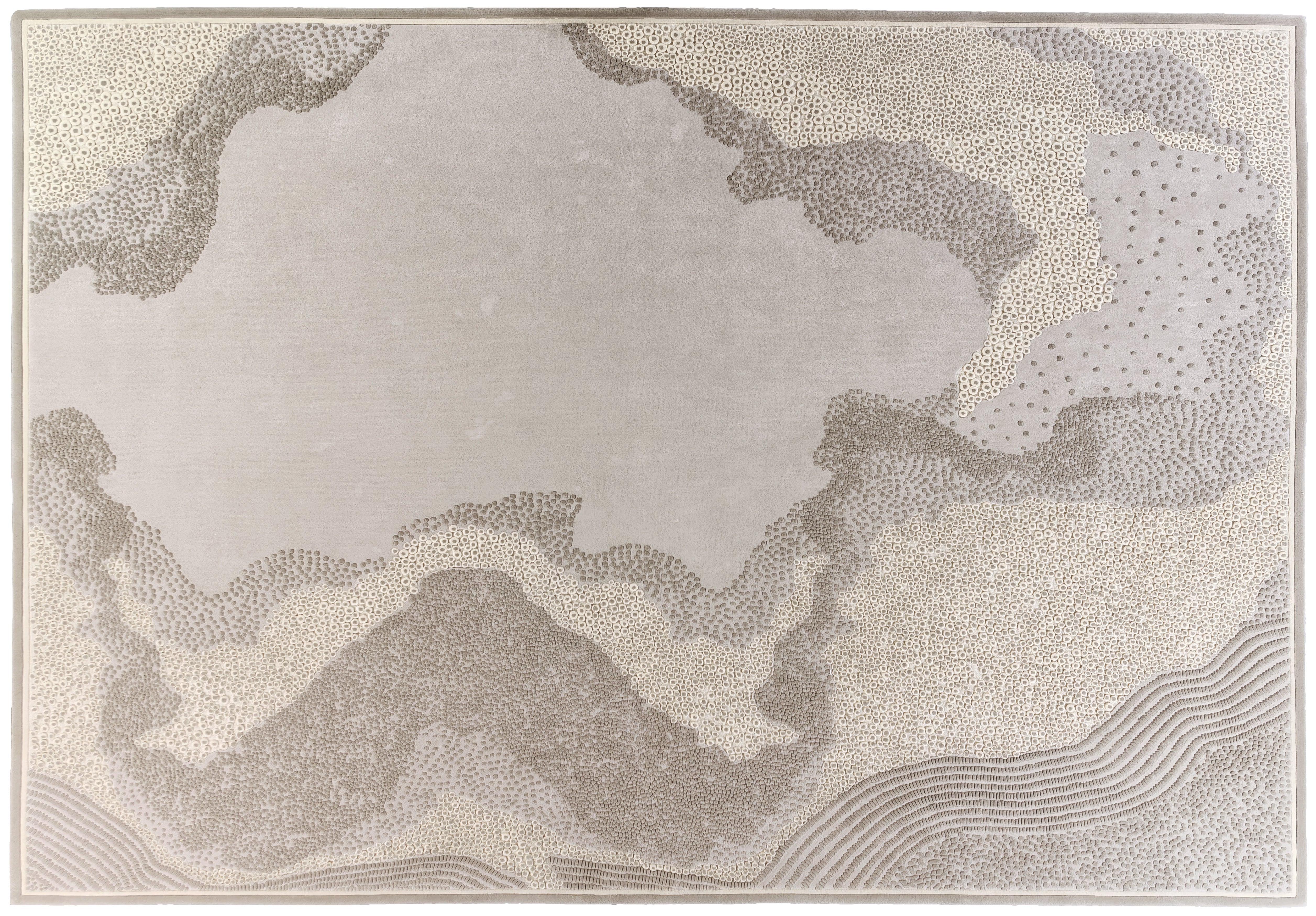 "Dunes" Luxury 3D Sculpted Hand-Tufted Wool Rug by Alexander's Collection Studio For Sale