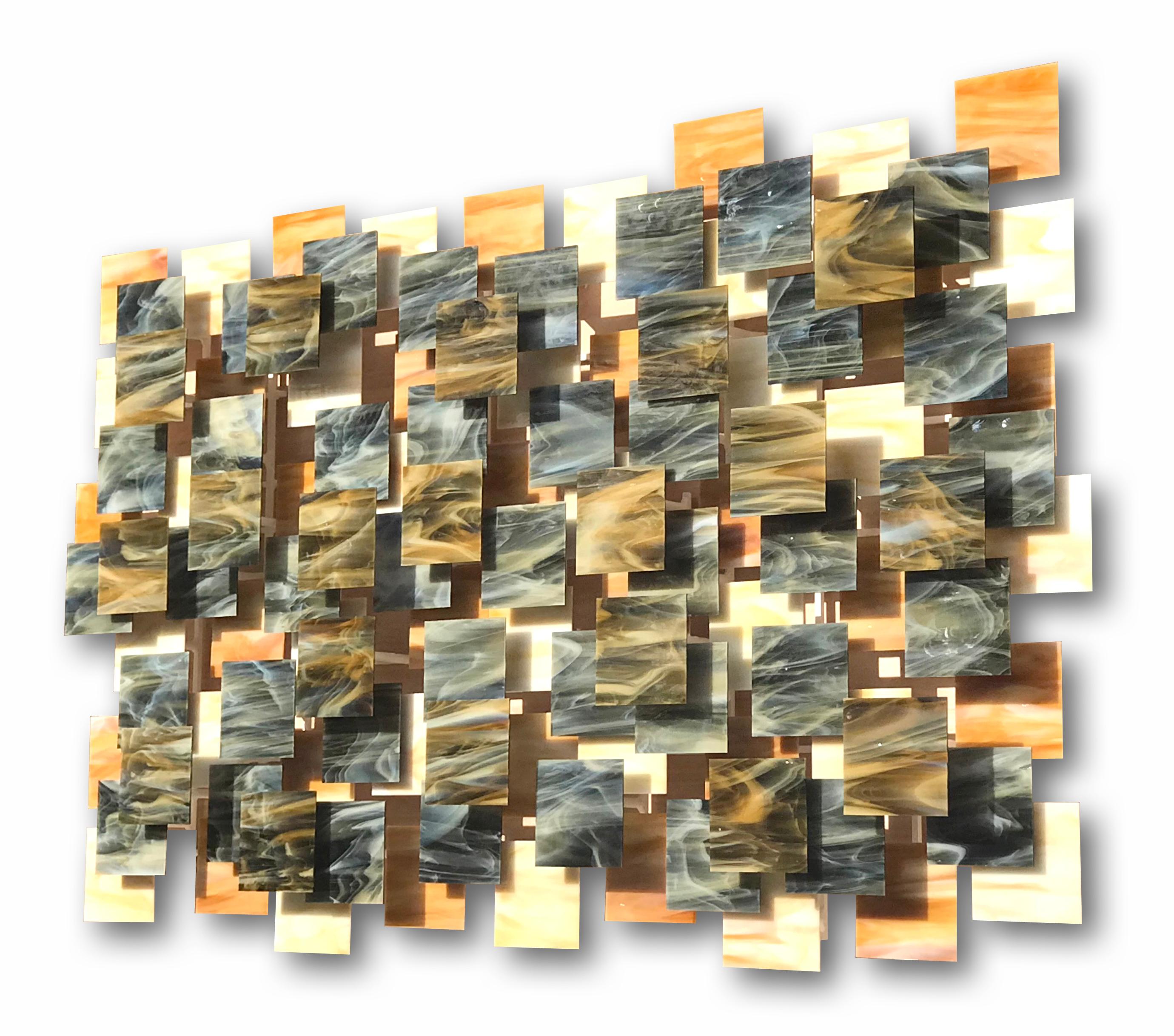 „Dunes“ Original-Wandskulptur aus Glas und Metall (amerikanisch) im Angebot