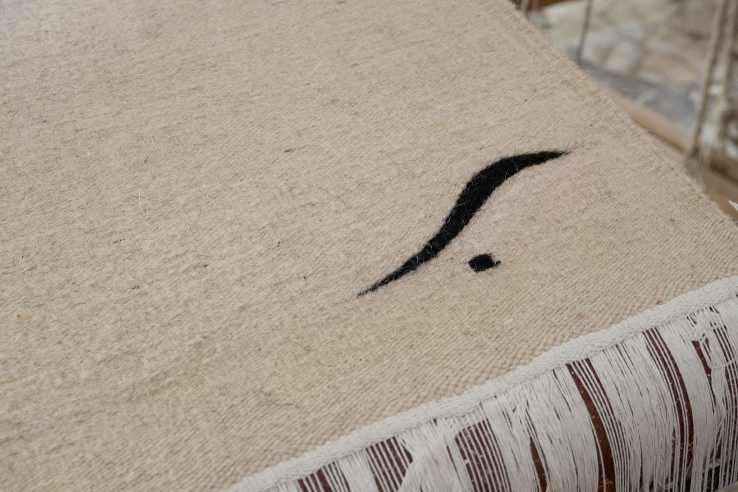 Hand-Crafted Dunes wool flatweave handmade wool wall-hanging For Sale
