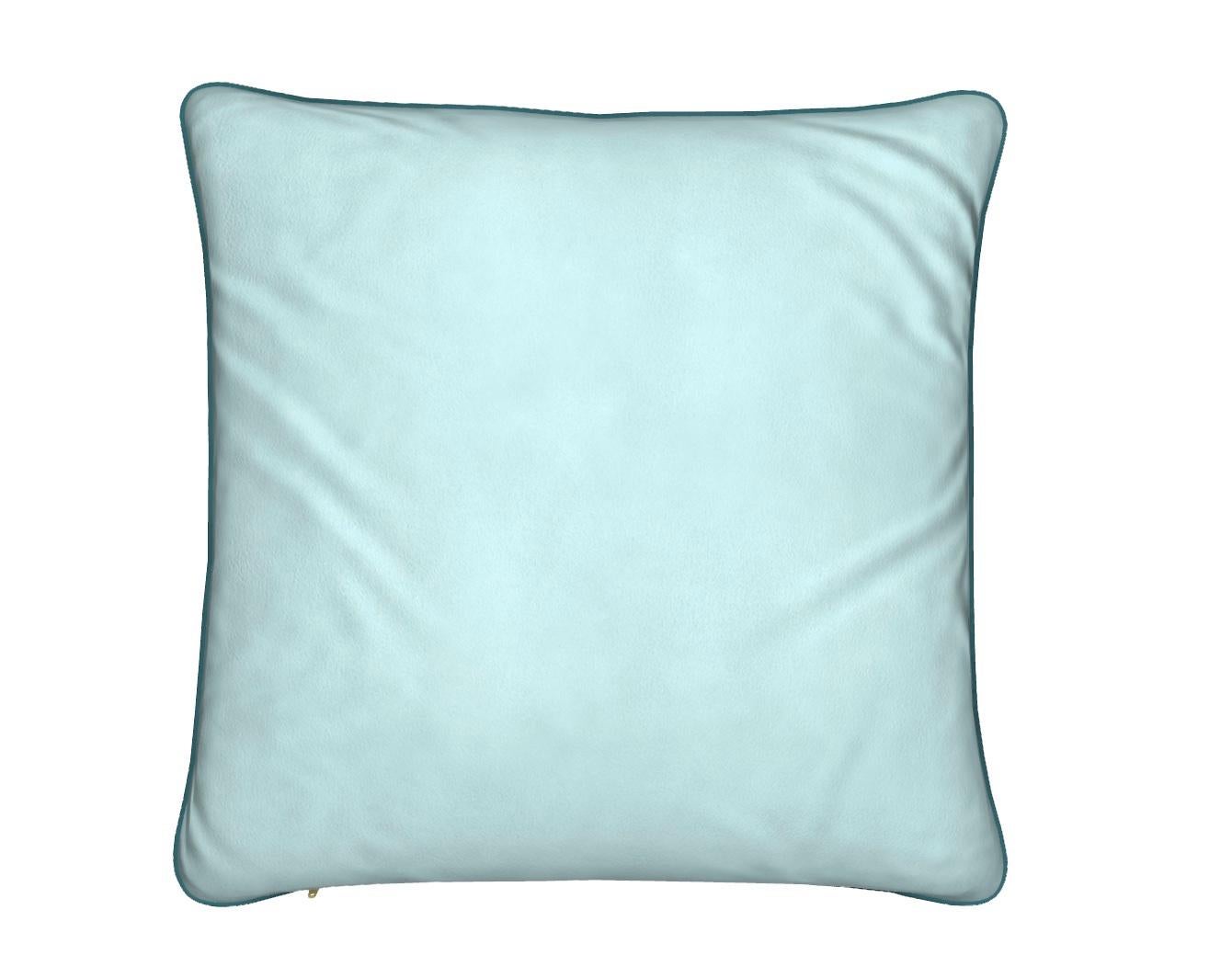 Américain Oreiller en velours aquarelle Dunham Ocean en vente