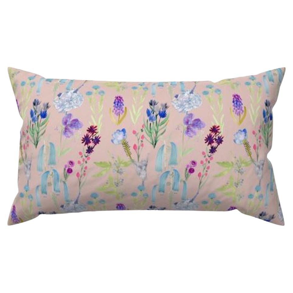 Coussin lombaire rose Dunham en vente