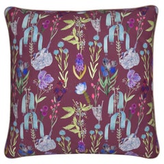 Dunham Wine Watercolor Velvet Pillow