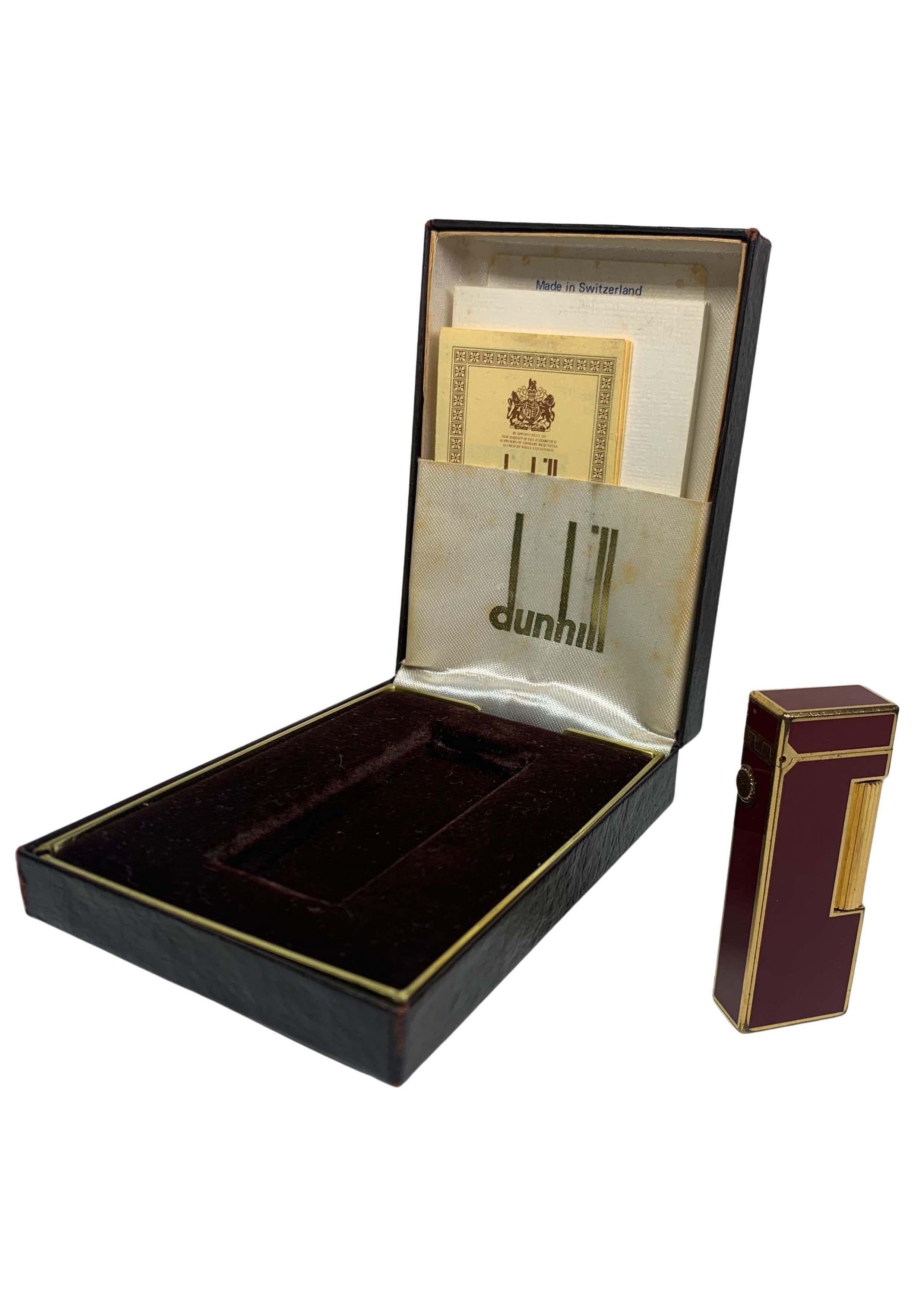 Placcato oro Accendino classico Rollagas di Dunhill placcato oro rosso a 18 carati in vendita