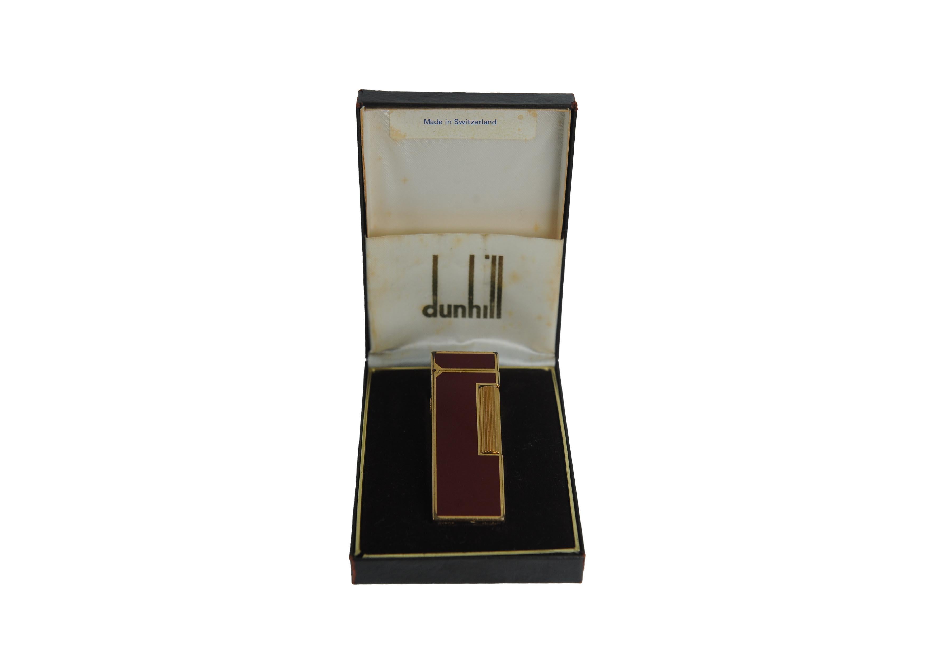 Placcato oro Accendino classico Rollagas di Dunhill placcato oro rosso a 18 carati in vendita