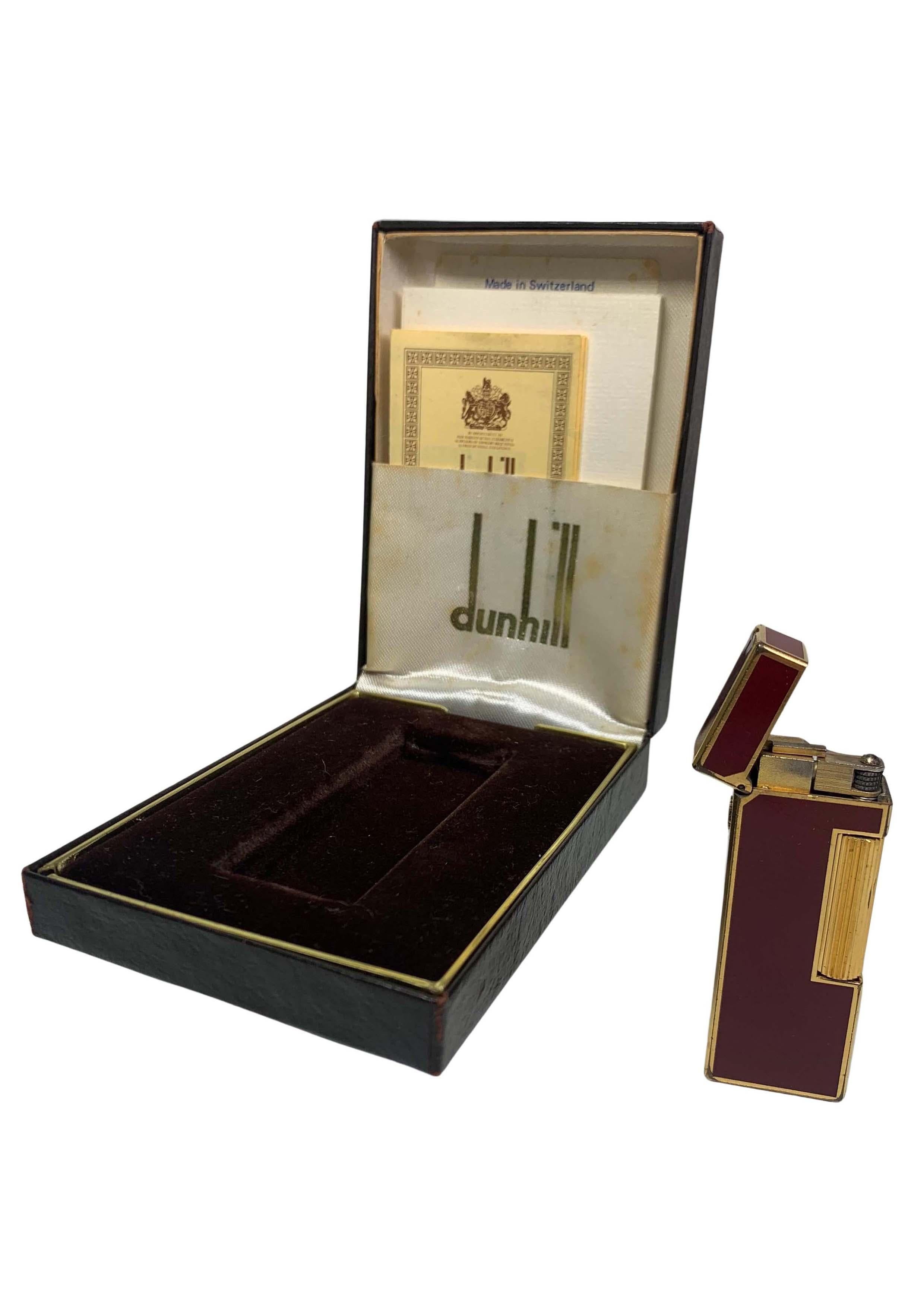 Accendino classico Rollagas di Dunhill placcato oro rosso a 18 carati in vendita 1