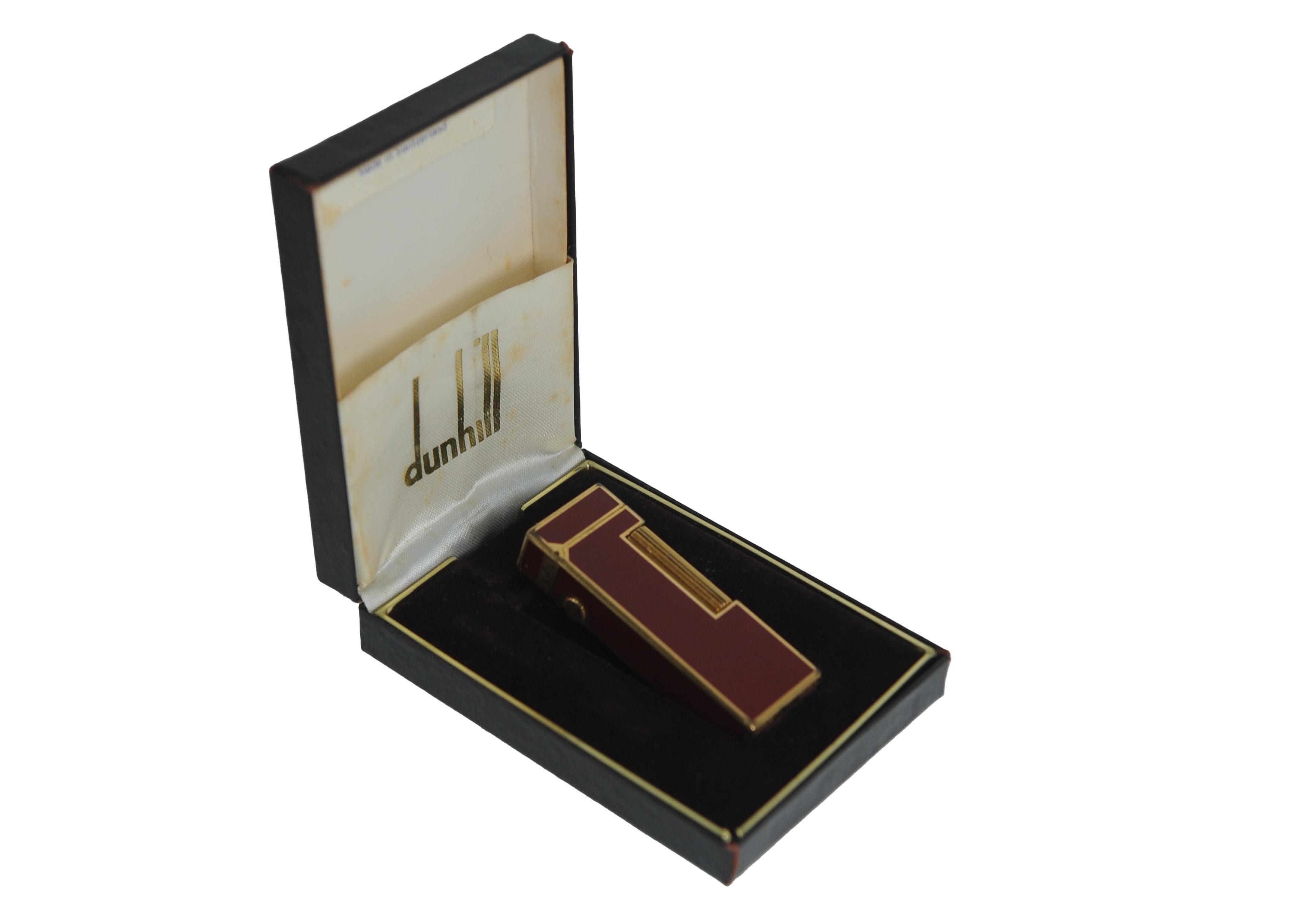 Accendino classico Rollagas di Dunhill placcato oro rosso a 18 carati in vendita 1