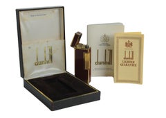 Dunhill 18 Carat Gold Plated Red Lacquered Rollagas Classic Cigarette Lighter