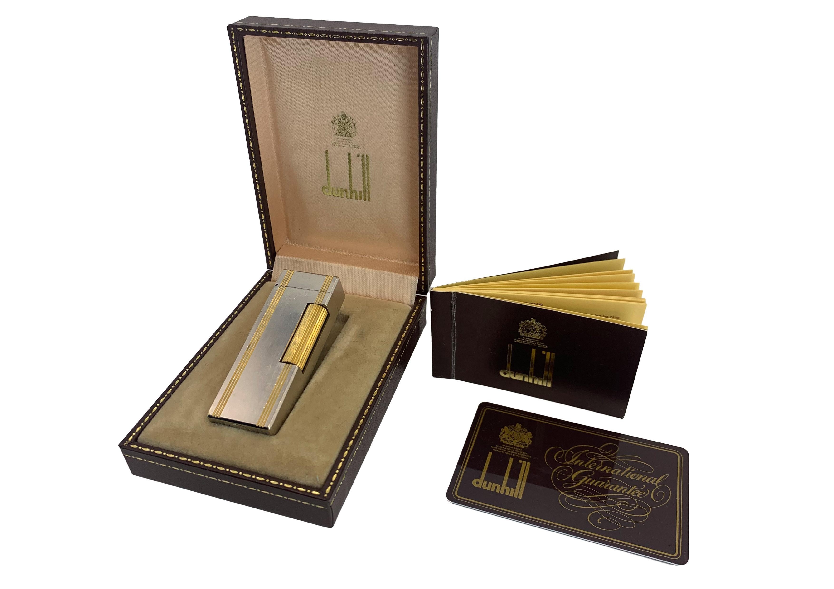 Dunhill Encendedor de Bolsillo Rollagas Bicolor Dorado 18ct en venta 2
