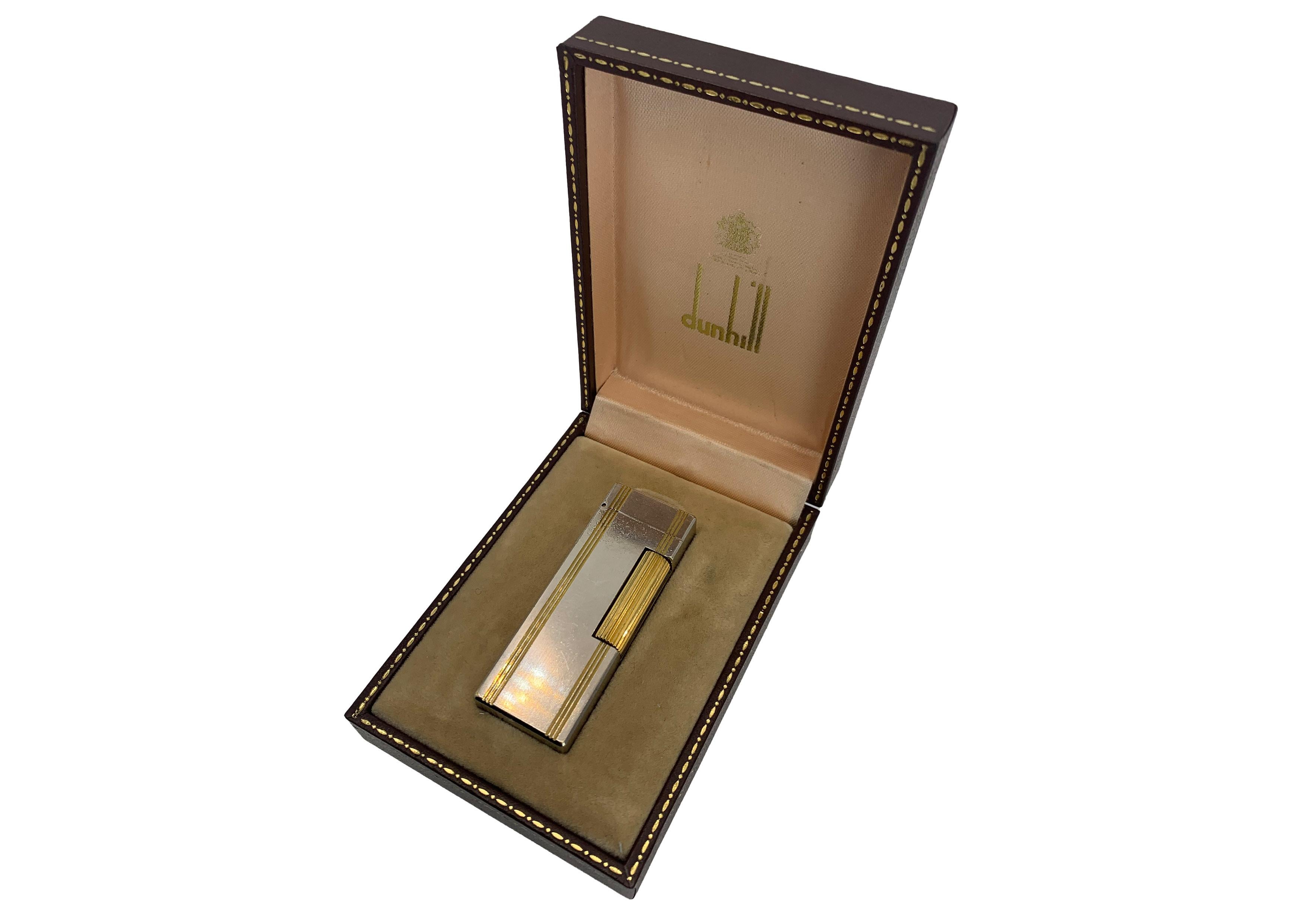 Dunhill Encendedor de Bolsillo Rollagas Bicolor Dorado 18ct en venta 5