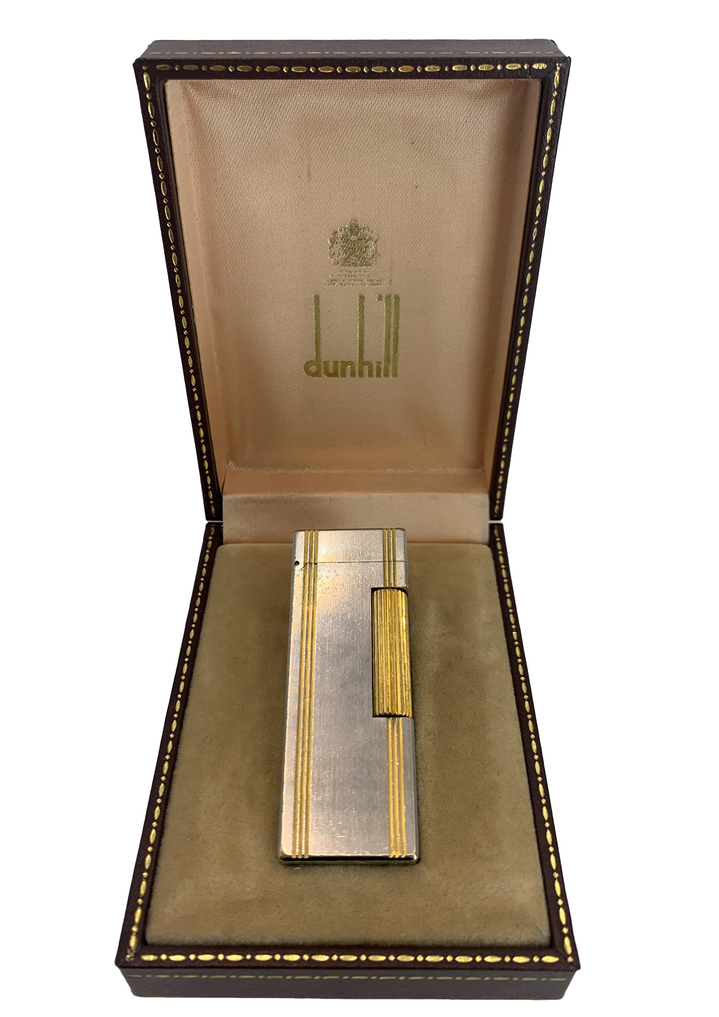 Dunhill Encendedor de Bolsillo Rollagas Bicolor Dorado 18ct en venta 6