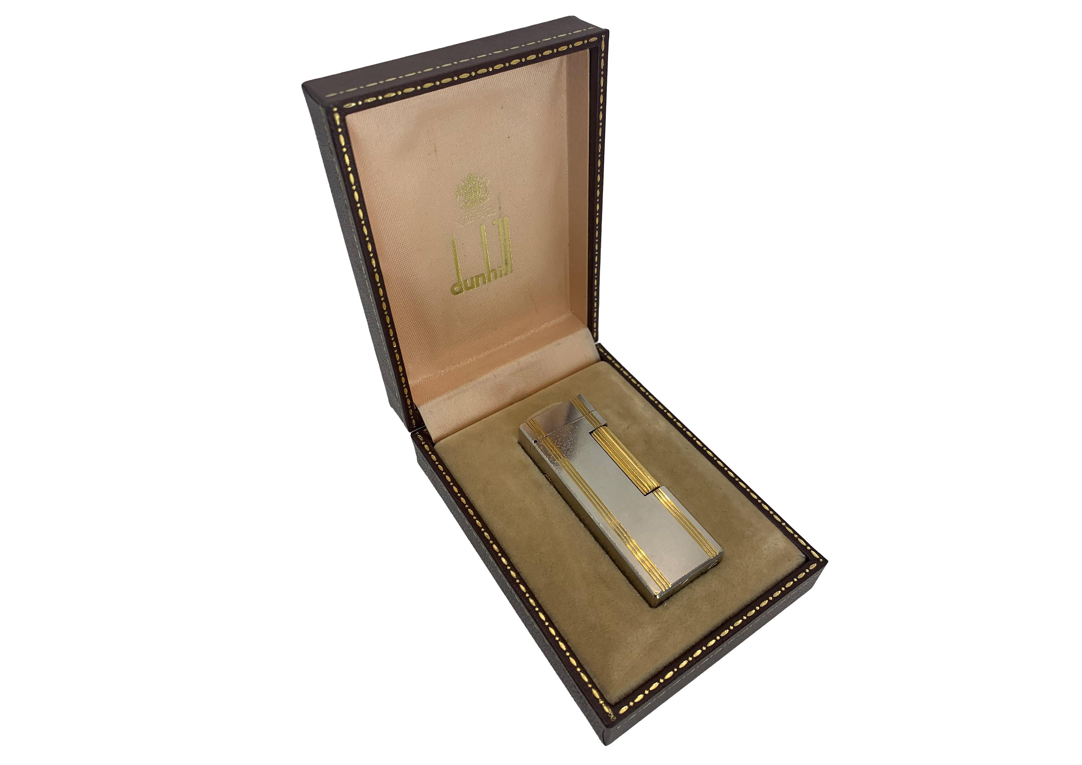 Dunhill Encendedor de Bolsillo Rollagas Bicolor Dorado 18ct en venta 8