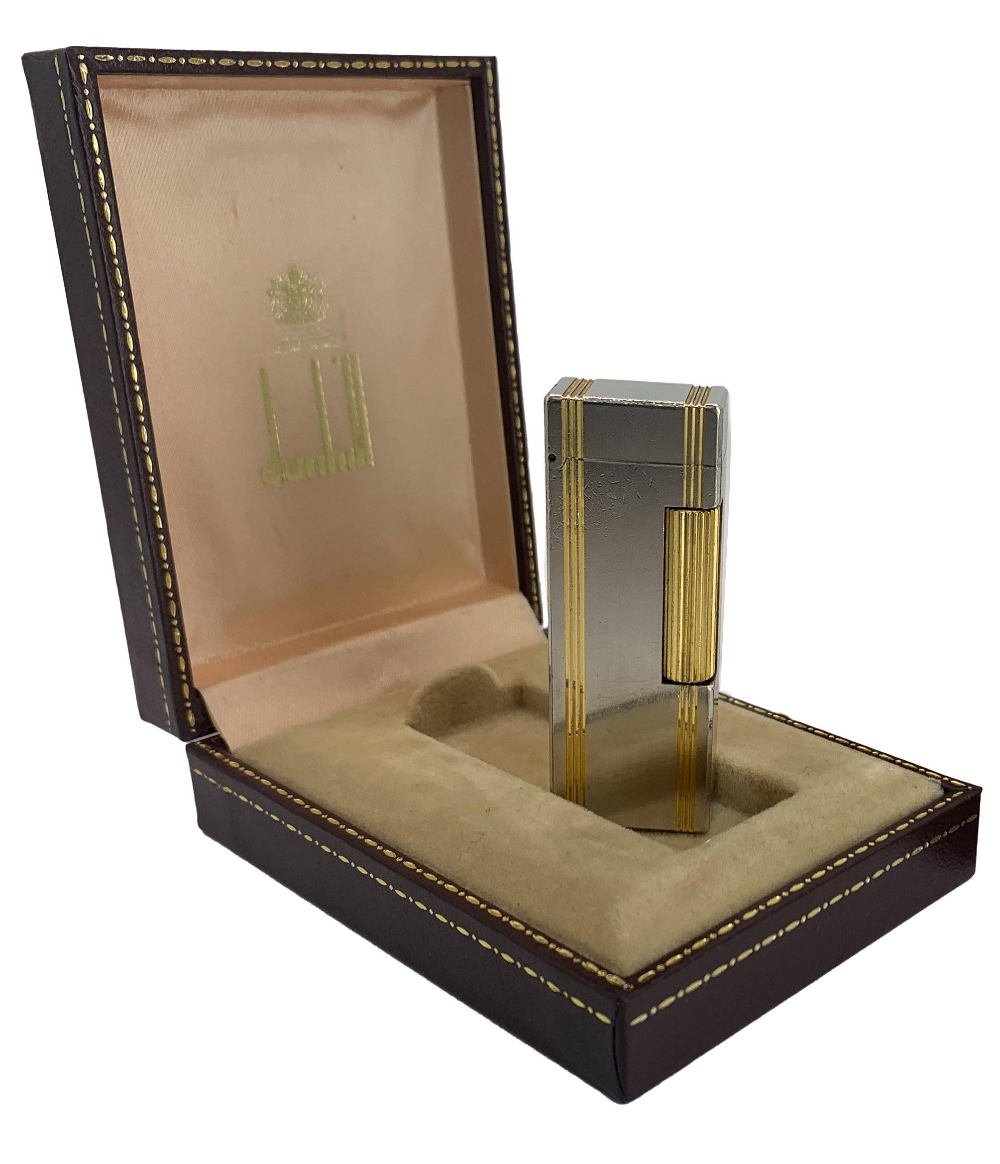 Dunhill Encendedor de Bolsillo Rollagas Bicolor Dorado 18ct en venta 9